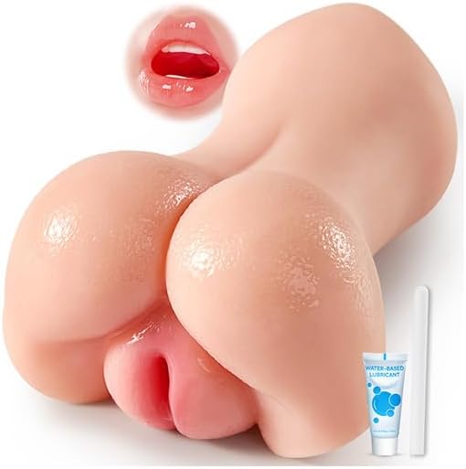 Realistic Male Masturbator Pocket Pussy, 2 in 1 Oral Sex Toys Male Stroker