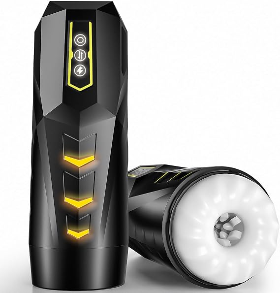 Adult Men Sex Toy with 9 Vibrating & 10 Thrusting, Flesh Soft 3D Textured Wrapped,