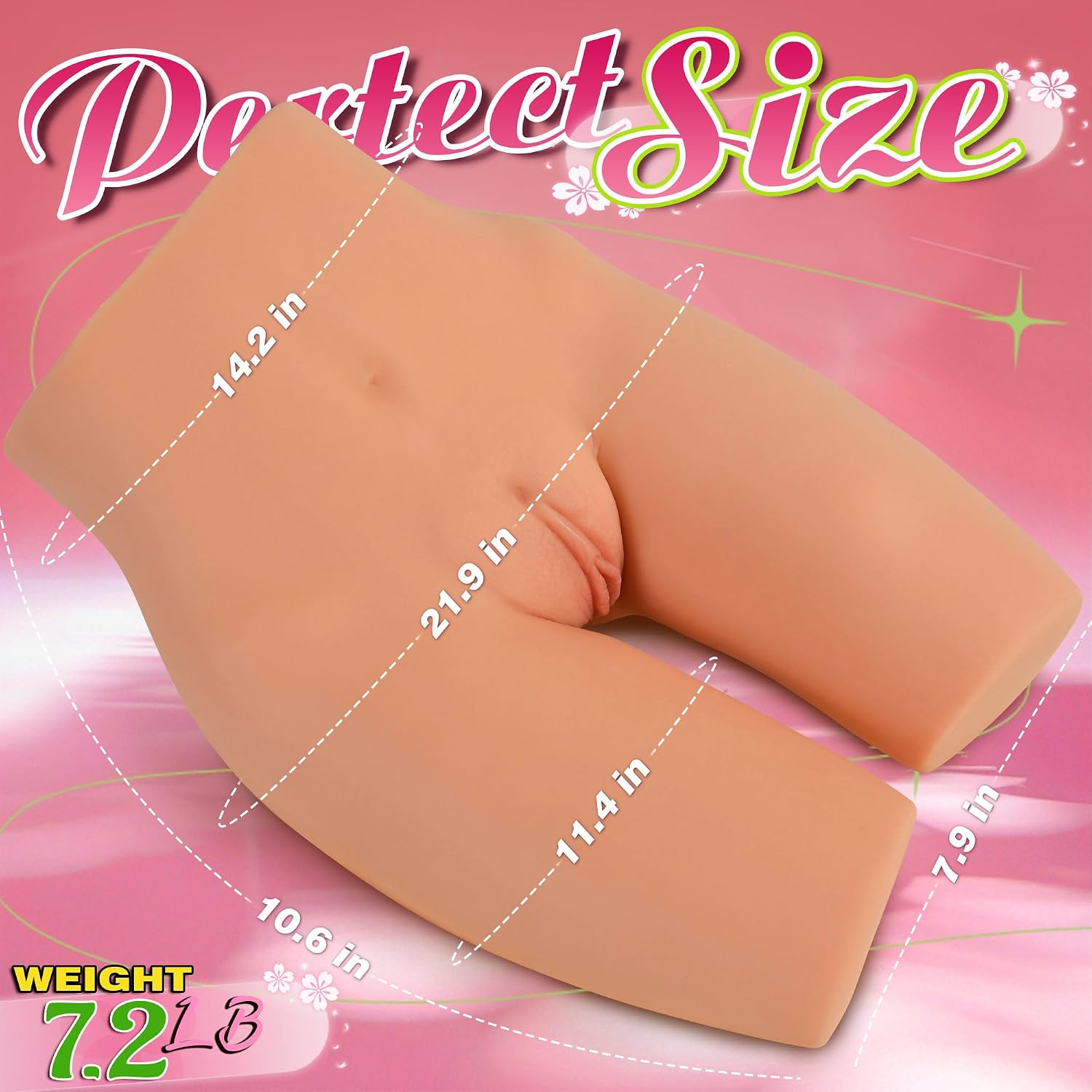 7.2LB Pocket Pussy with Poseable Legs, Pussy Ass Blowjob Stroker with 2 Hole Deeper Vagina
