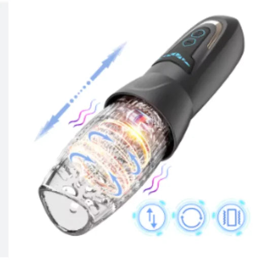 Automatic Transparent Vibrating Masturbation Cup For Male